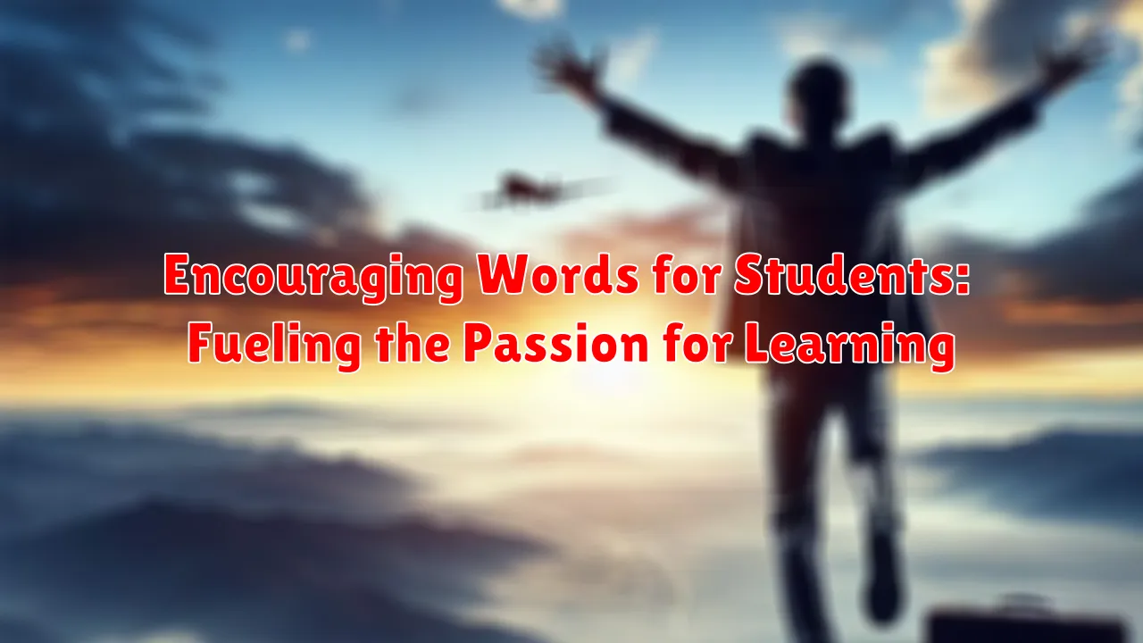 Encouraging Words for Students: Fueling the Passion for Learning